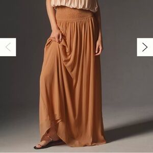 By Anthropologie Smocked Sheer Maxi Skirt
Color: Rose